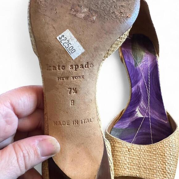 Kate Spade espadrille heels sz 7.5 B shoe resort brunch date pool beach - Picture 3 of 8